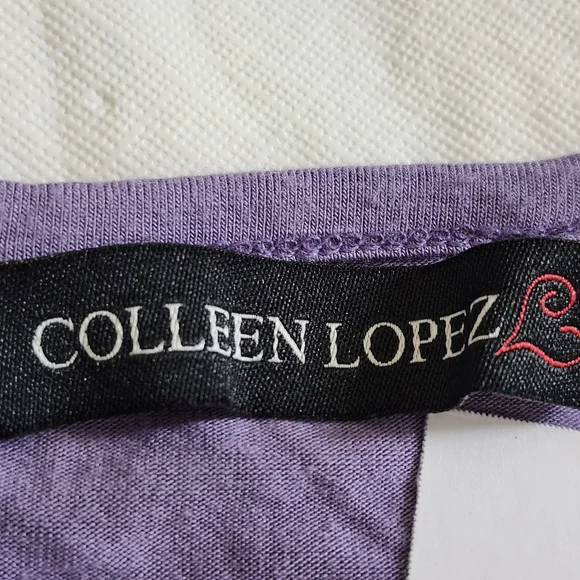 Colleen Lopez Purple Lace Sleeve Blouse - Picture 6 of 8